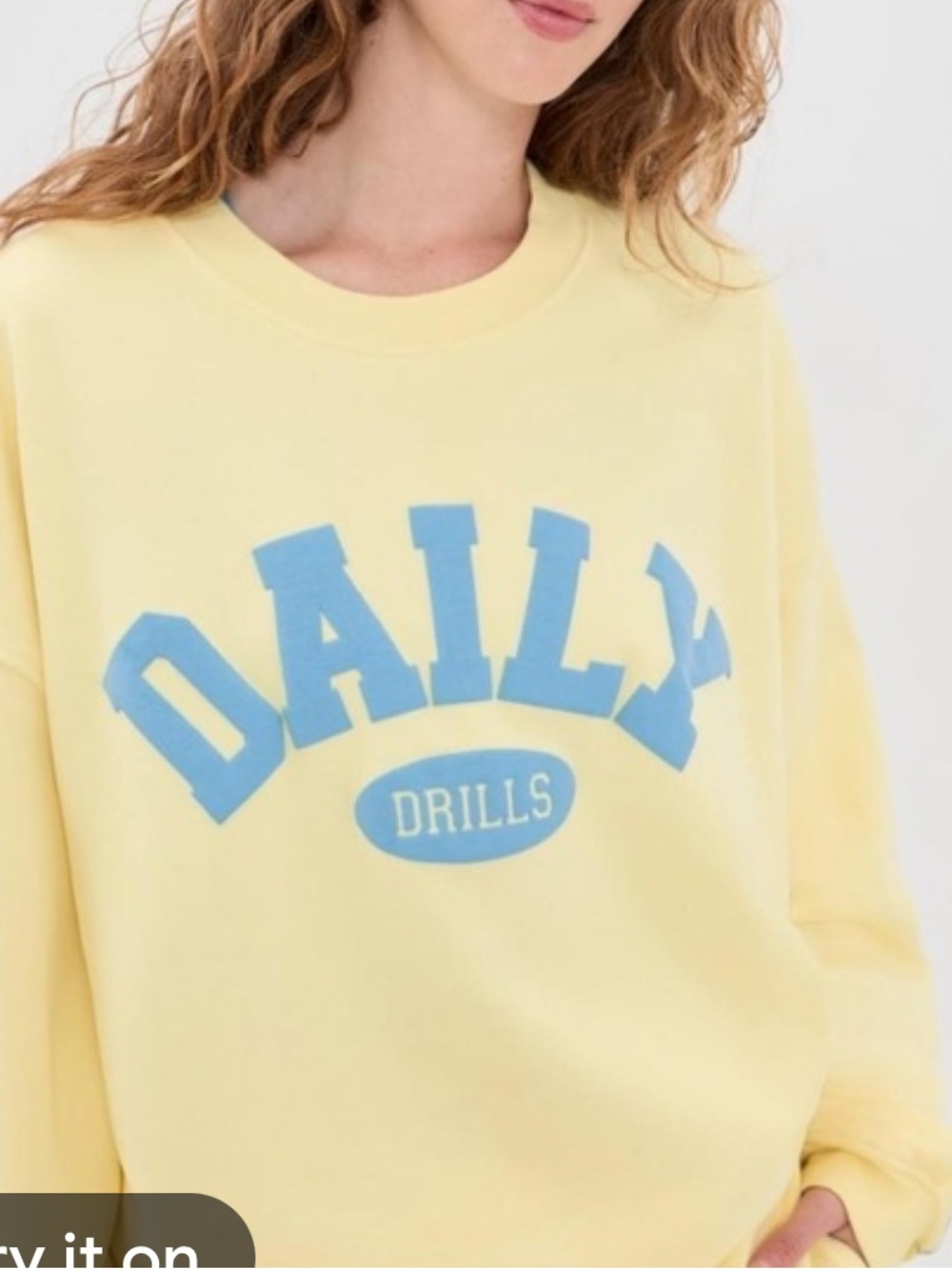 Daily Drills Oversized Crewneck in Lemonade M/L